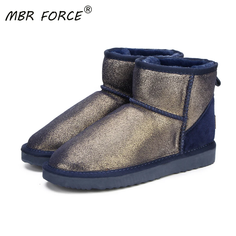 Женские ботинки из 100% натуральной кожи MBR FORCE теплые водонепроницаемые зимние
