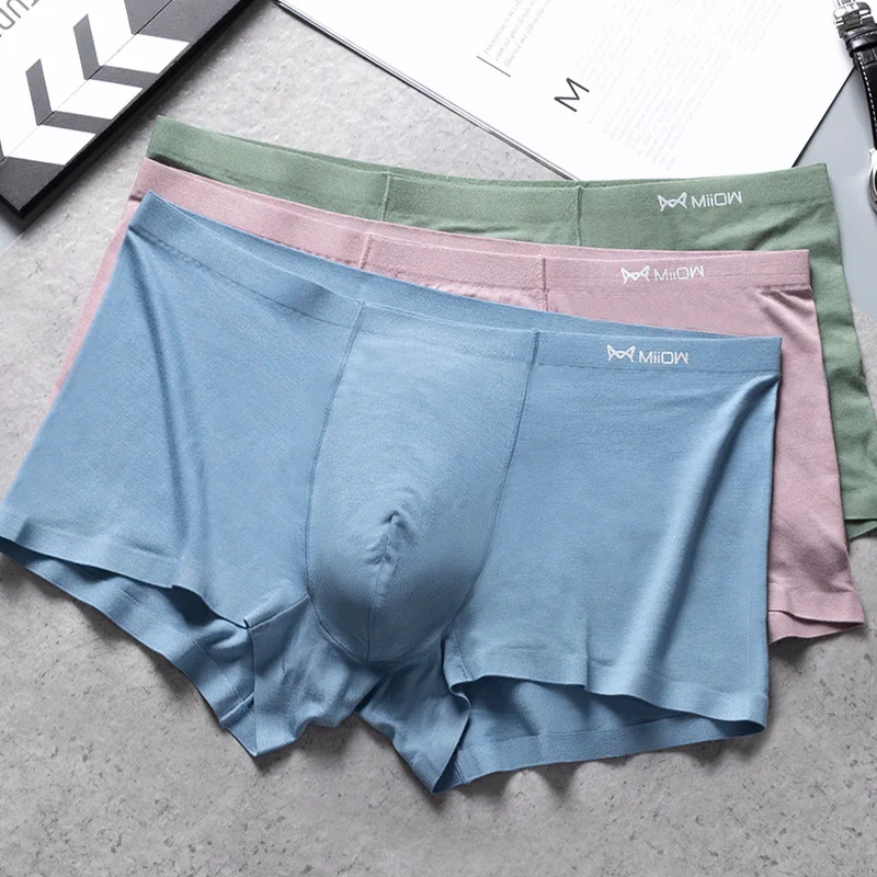

2022 3Pcs Seamless Modal Sexy Men Underpants Boxers Shorts Hip Raise Trunks Man Underwear Boxer Panties Plus Size L-3XL New