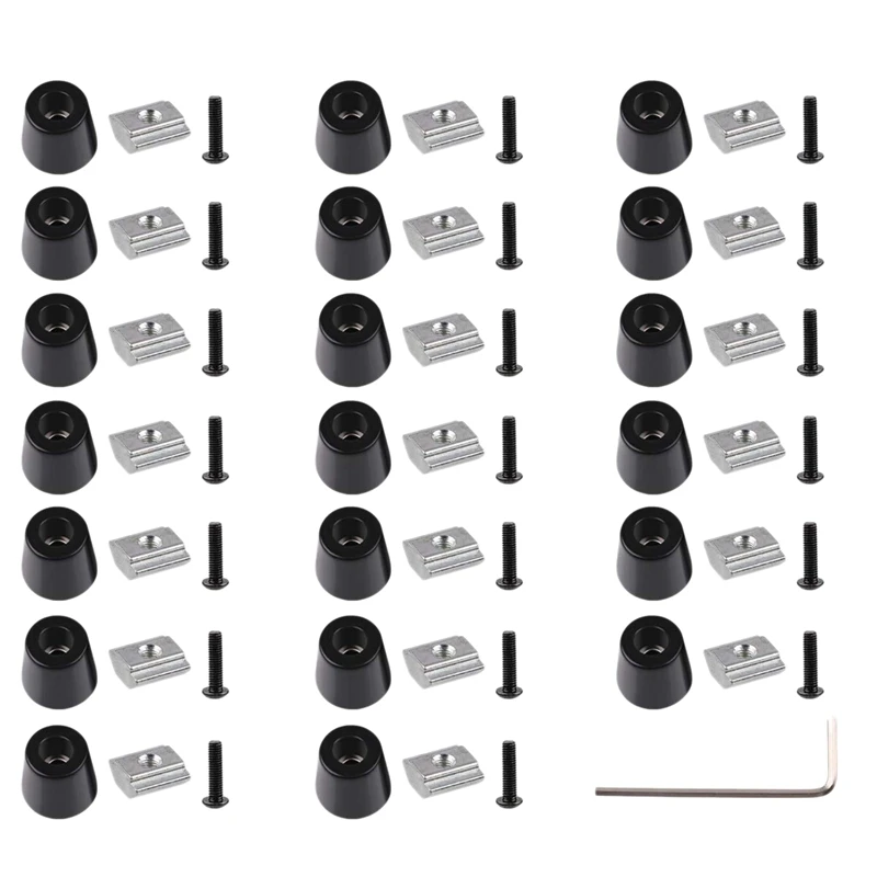 

1Sets Anti Vibration Mat Feet T Sliding Nut Block Square Nuts with Wrench for 2020 Aluminum Extrusion Profile