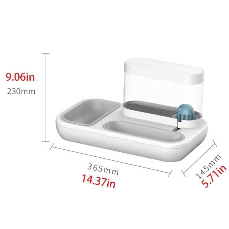 

2 in 1 Automatic Gravity Water Bowl Food Bowl Set Detachable Pet Water Dispenser Bottle And Feeder Bowl