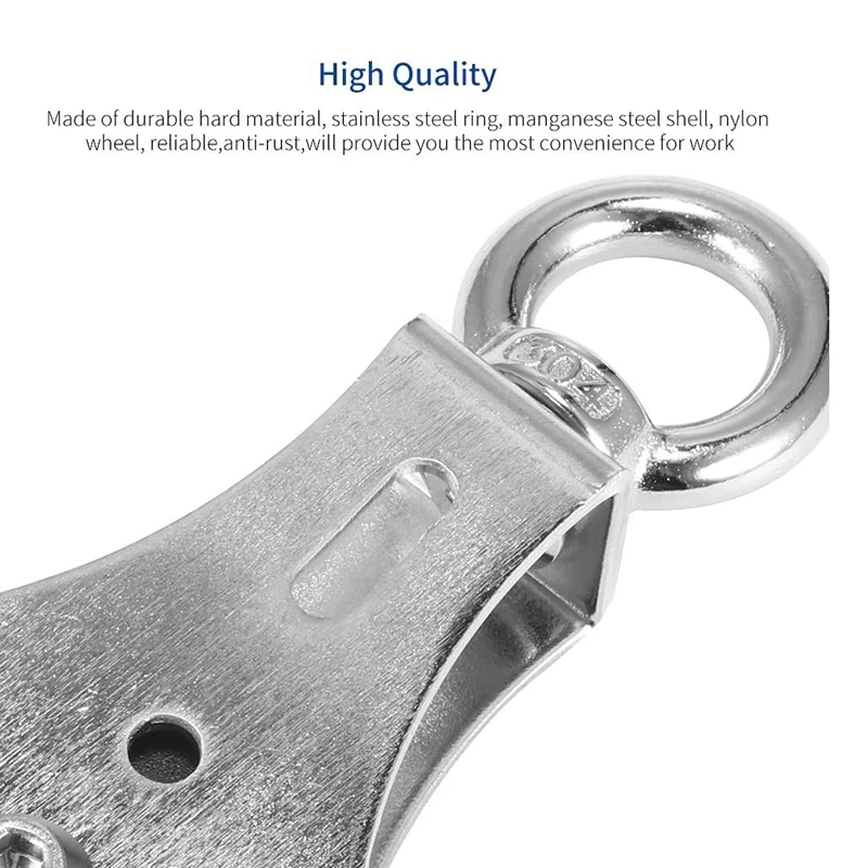 

Pulley Block, Stainless Steel Silent Groove Block Pulley Bearing Lifting Pulley Wheel,for Home Gym Fitness Equipment