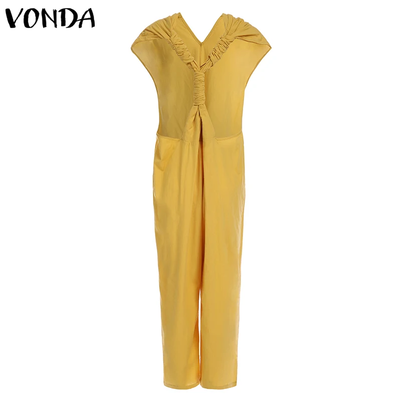 VONDA Комбинезоны женские винтажные повседневные свободные летние пляжные