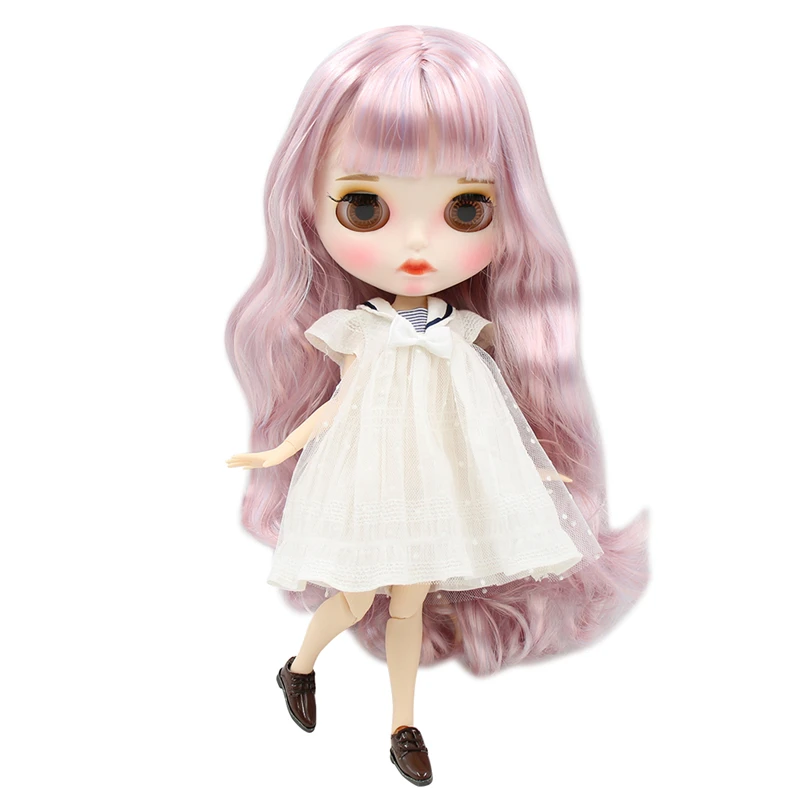 Ледяной DBS Blyth кукла 1/6 bjd белая кожа совместное тело матовое лицо резные губы с