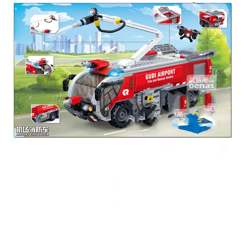 

City Model blocks technic Airport fire trucks Educational toys blocks DIY Building Blocks Bricks boys Children Birthday Toys