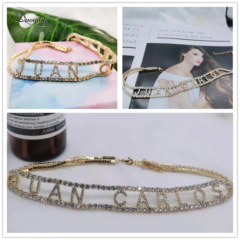 Колье-чокер DUOYING из циркония ожерелье с буквами инициала персонализированное