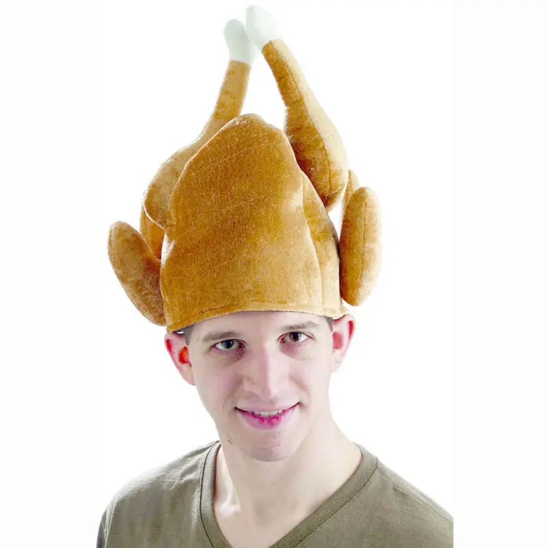 

Turkey Thanksgiving Hat Novelty Cooked Chicken Bird Secret Santa Fancy Dress Funny Adults Hat Festival Costume Caps New Arrivals