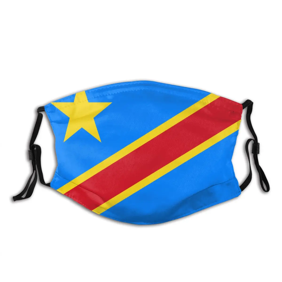 

Republic Of The Congo World Flag Reusable Mouth Face Mask with Filter Anti Haze Dustproof Polyester Protection Cover Muffle