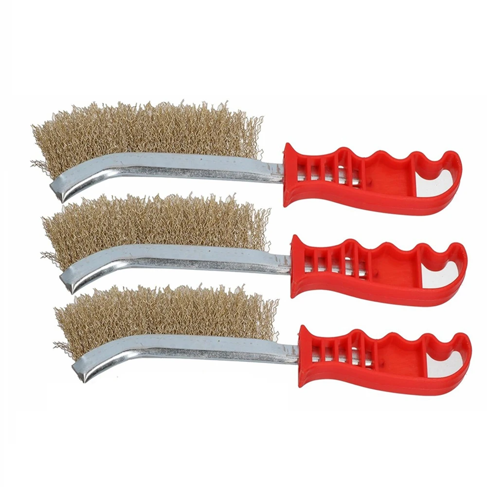 

3Pcs Knife-shape Brush Wire Brush Duty Stainless Steel Bristles Rust Paint Removal Tool For Cleaning Polishing Deburring