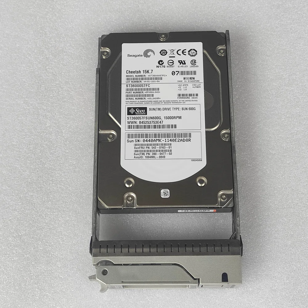 

3.5 542-0163-01 390-0477-02 ST360057FSUN600G 15.7K 600G ST3600057FC HDD 600GB Hard Drive
