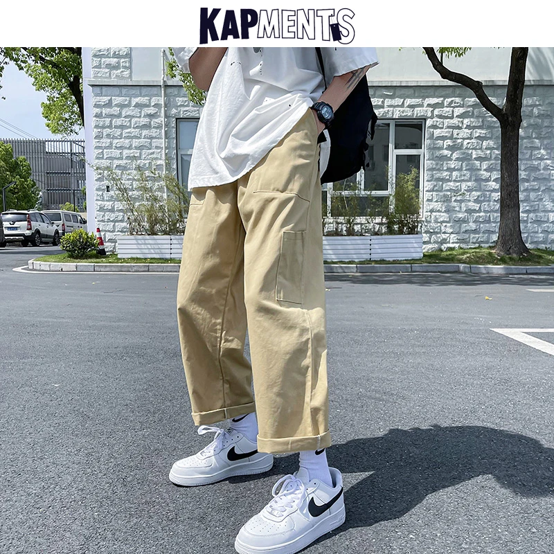 Брюки-карго мужские с широкими штанинами 2021 | Мужская одежда