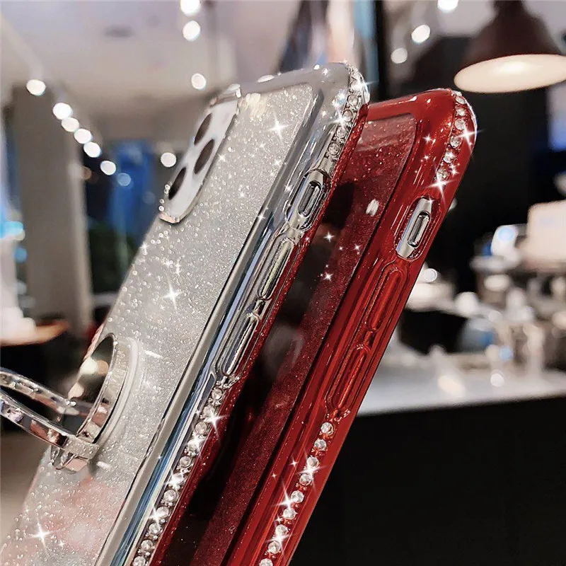 Lovebay чехол для телефона с бриллиантовым кольцом и держателем iPhone 11 Pro 7 8 6 6s Plus X XR XS