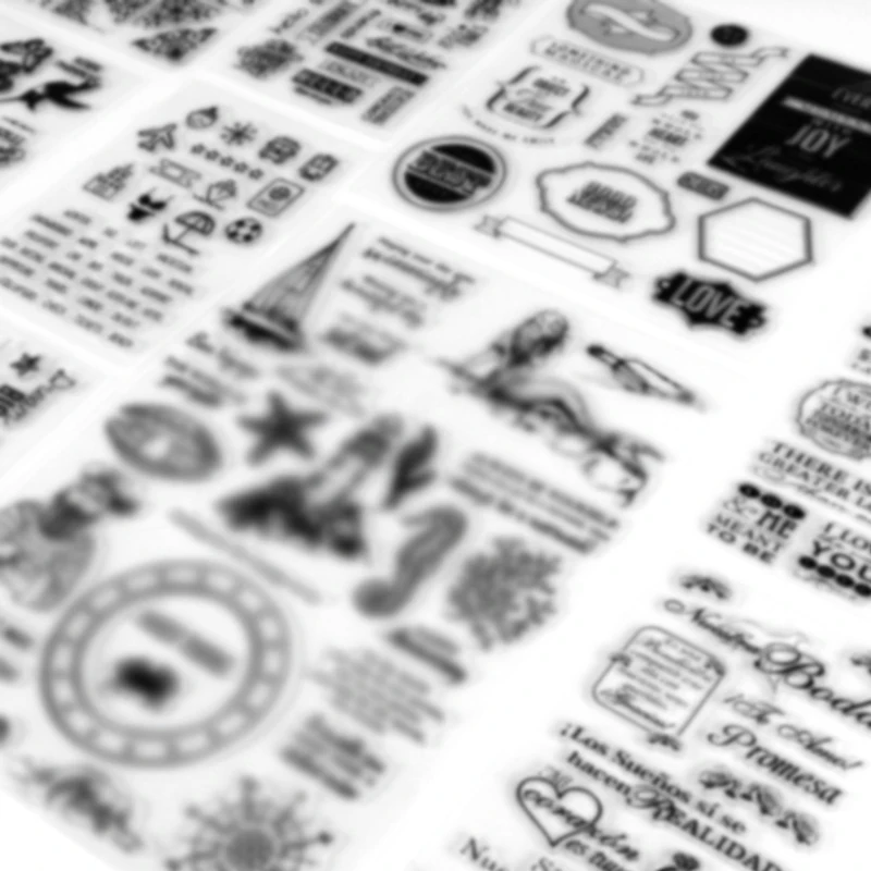 Винтажный прозрачный штамп с цветами птицами розами украшение сделай сам