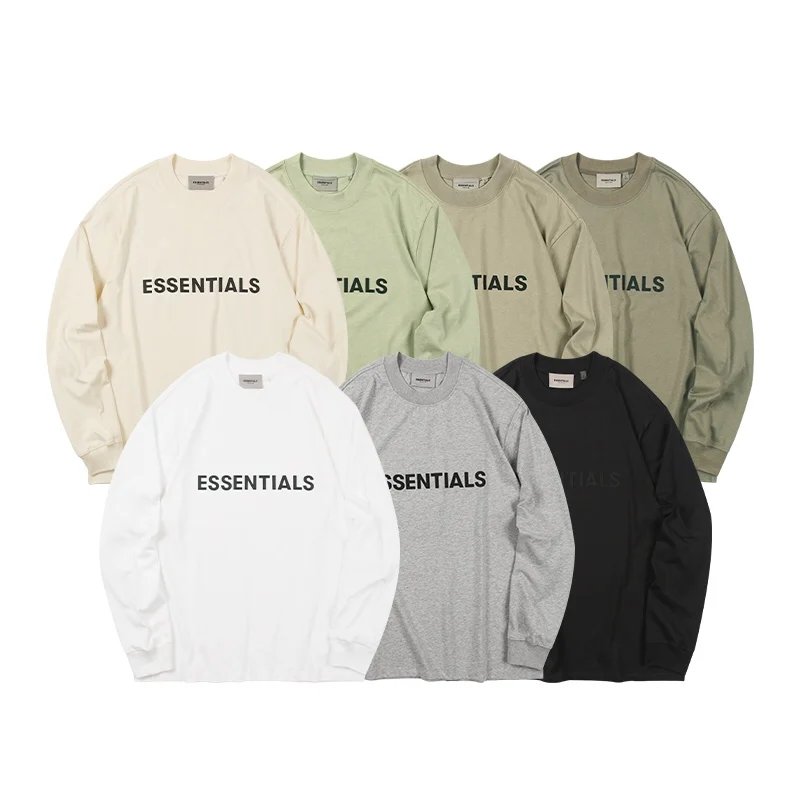 

High Quality Essentials Long Sleeve T shirts Men Women Hip hop Oversized O-neck T-shirt High Quality Streetwear Long T-shirt Men