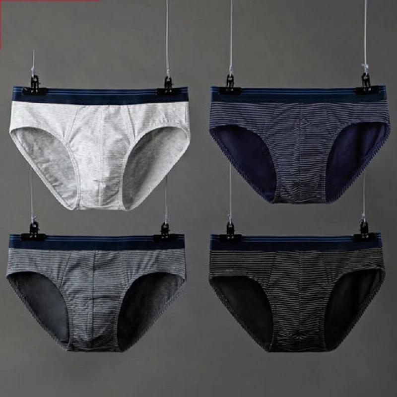 4Pcs/Lot Men's Underwear Men's Briefs Cotton Panties Men's Comfortable Breathable Shorts Loose Elastic Band L-3xl