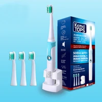 kemei tops km 907 rechargeable electric toothbrush ultrasonic tooth teeth brush for adults kids sonic escova w replaceable head