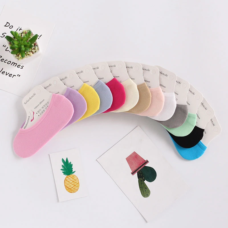 1 Pair Happy Boat Socks For Women Girls Funny Cotton Candy Color Non-Slip Ultra-ThinSummer Cute Ankle | Женская одежда