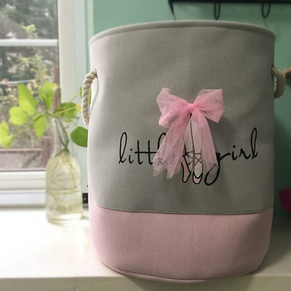 Foldable Laundry Basket for Dirty Clothes Pink Ballet Girl Toys baskets bag Organizer kids Home Storage washing Organization|Корзины для