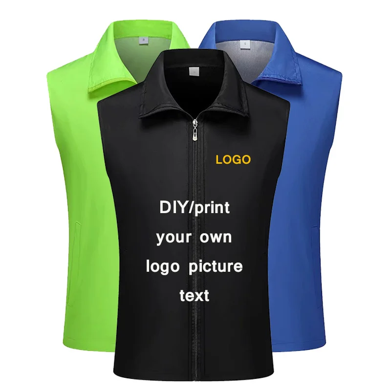 

2021 Yykatele Print Your Own Vest Casual Waistcoat Solid Color Advertisement Vest Printing Volunteer Vests Activities Tops