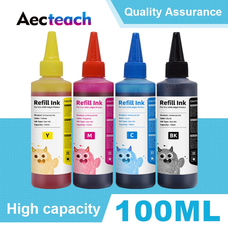 Набор для заправки чернил принтера aecучебный 100 мл бутылка Epson HP Canon Brother СНПЧ