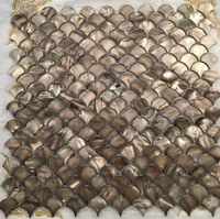 55 PCS 2mm Thickness Dying Brown Fish Scale Mother Of Pearl Tile Kitchen Backsplash Bathroom Shell Mosaic MOPSL071