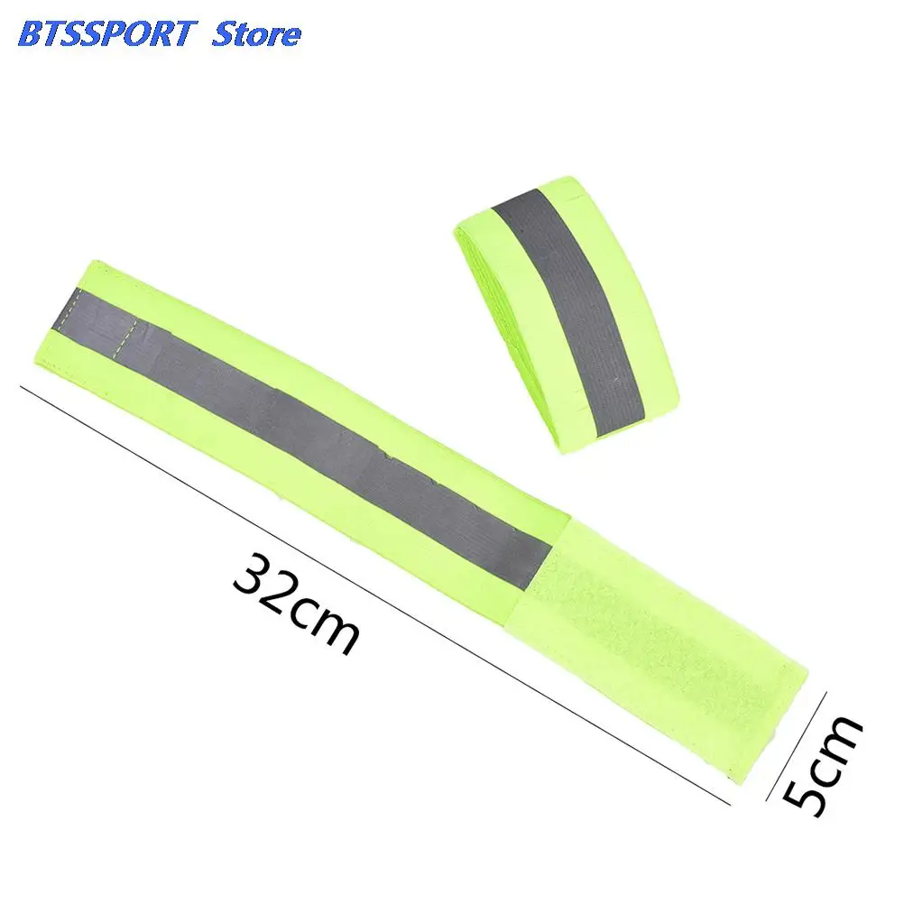 2Pcs/lot Green High Visibility Reflective Wristband Bracelet band Running night Cycling Jogging Safety reflector arm | Спорт и