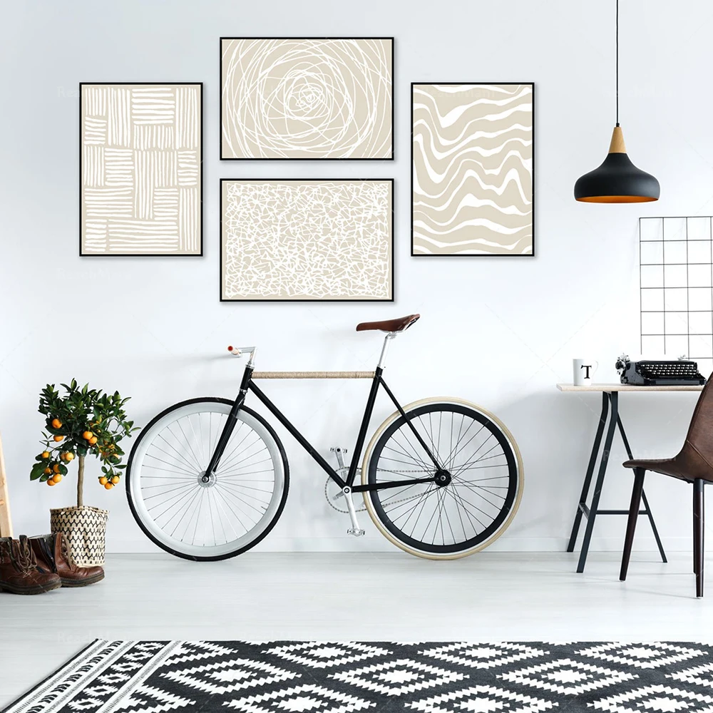 

Neutral abstract wall art prints, medieval canvas painting posters, living room corridors, home decoration style