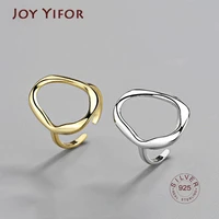 hot sale 925 sterling silver party ring for women couple creative irregular simple anillos jewelry size 17 3mm adjustale