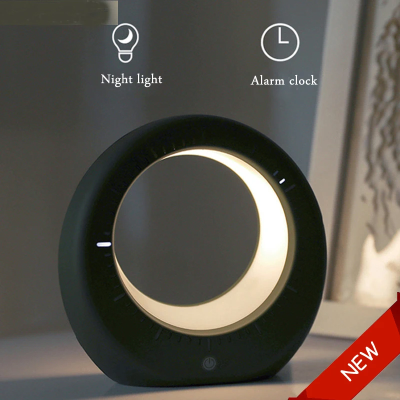 Светодиодный будильник на луну с usb зарядкой сенсорный датчик прикроватный