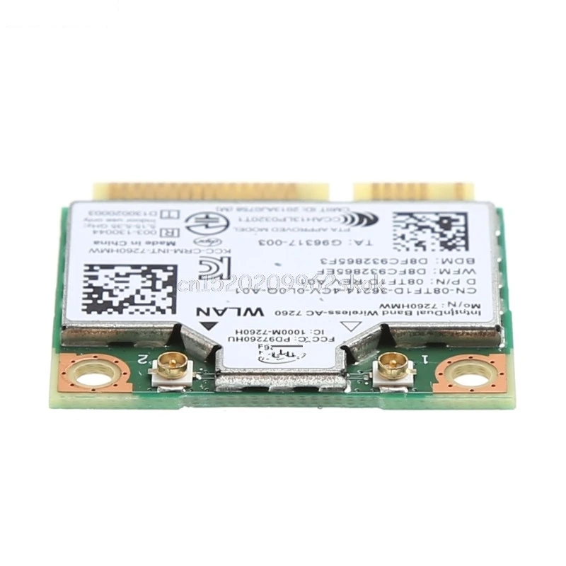 Двухдиапазонная Bluetooth 4,0 Беспроводная мини PCI-E карта для Intel 7260 AC для DELL 7260HMW Au13 19 Droship