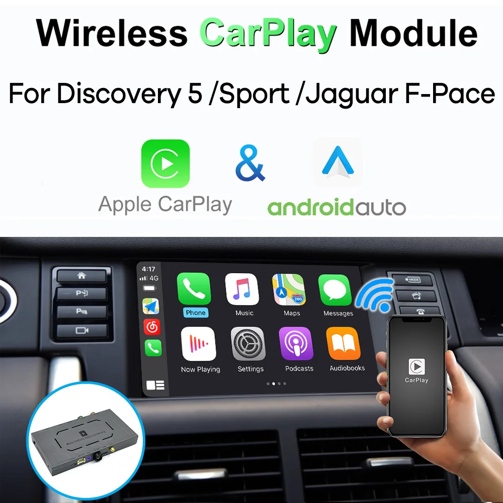 

Wireless CarPlay for Land Rover Discovery Sport 5 / Jaguar F-Pace Android Auto Module Box Video Interface Mirror-Link