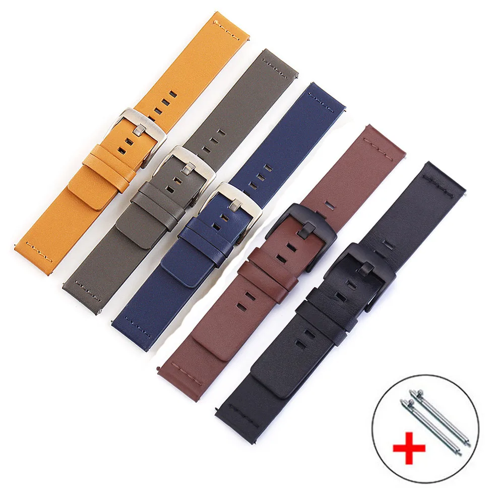 

Casual Genuine Leather Watchband 18mm 20mm 22mm 24mm Strap Women Men Wrist Bracelet Universal Quick Release Watch Band