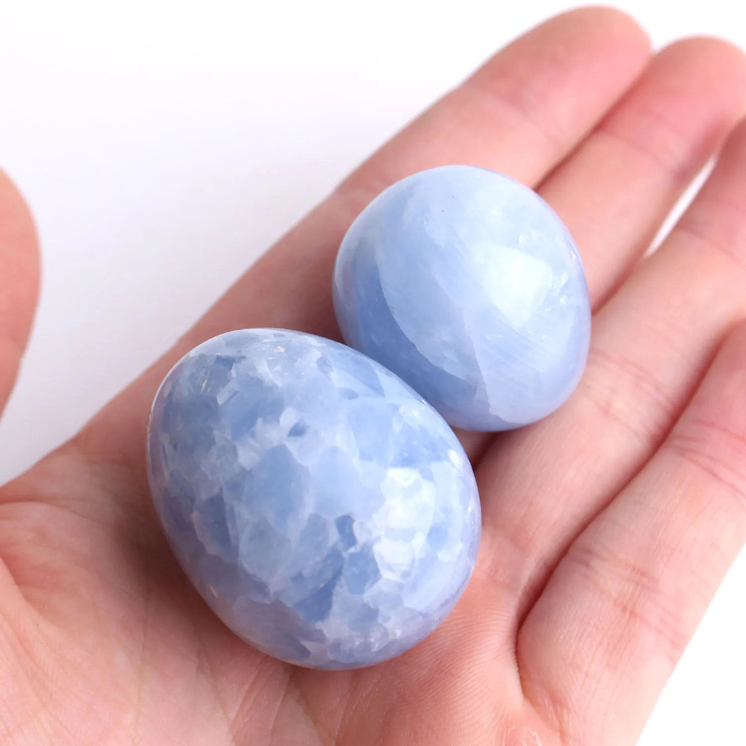 1 шт. натуральный Мини Синий Кристалл кальцита в форме яйца синий камень милый