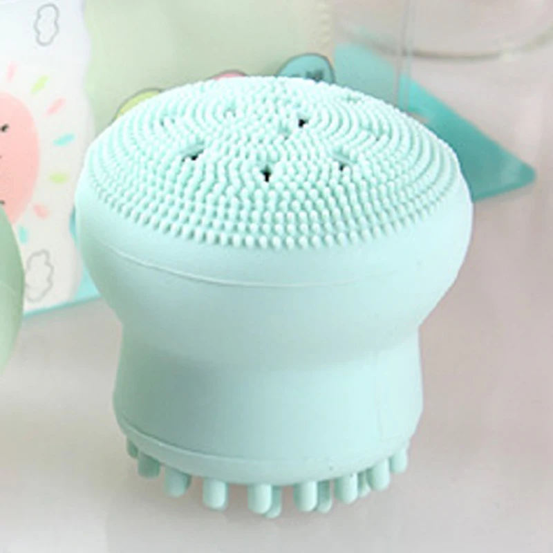 1PC Cleansing brush Small Sun Cleansing Brush NEW Silicone Sponge Face Cleansing Brush Double Head Cleansing Jellyfish Small Octopus Wash Brush - Цвет: 1PC Cleansing brush