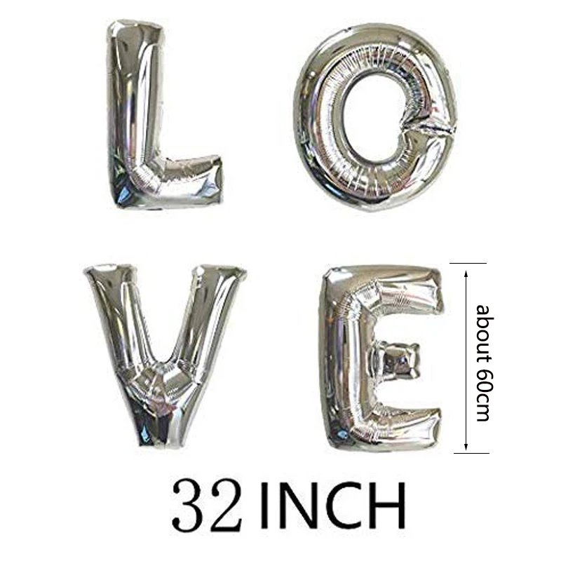 1 Набор 32 дюймов гигантские любовные буквы фольгированные шары юбилей день