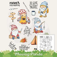 gnome outing metal cutting dies and clear stamps for diy dies scrapbook birthday paper card making craft decoration cut dies