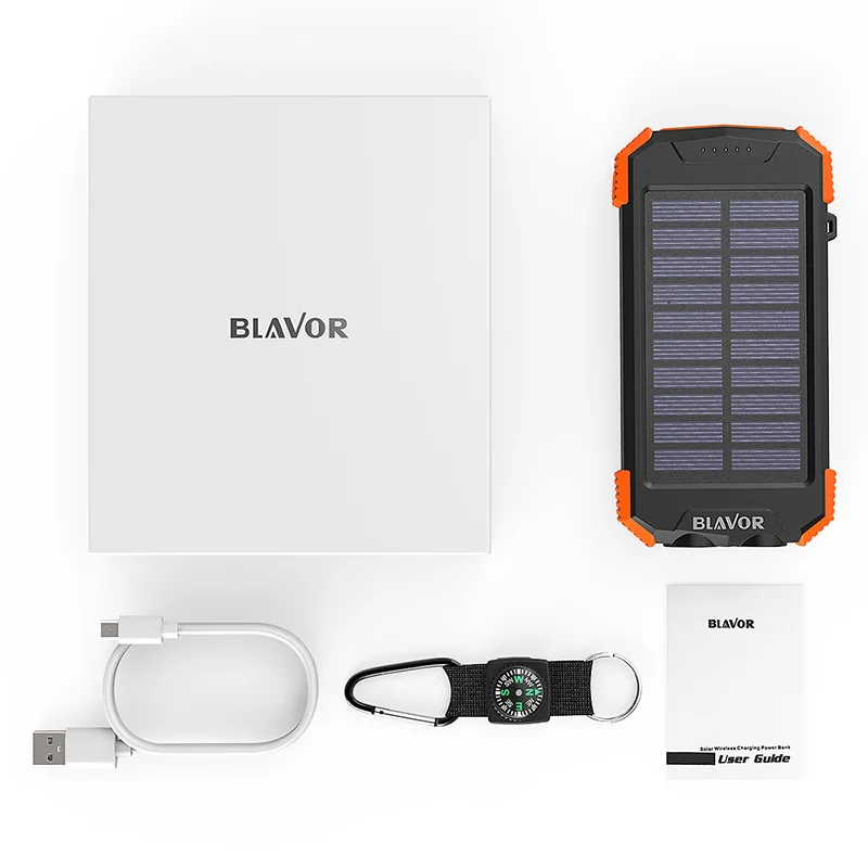 Xiaomi беспроводной Солнечный внешний аккумулятор QI 3,0 Водонепроницаемый светодиодный внешний аккумулятор Carregador портативный внешний аккумулятор для Iphone аккумулятор