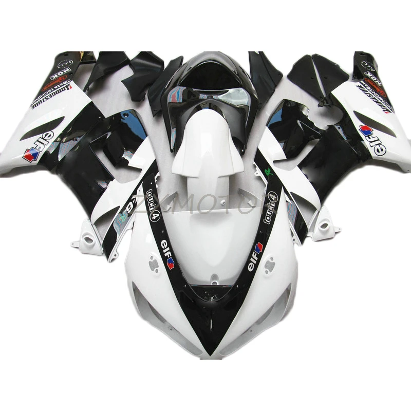 

Сменные Обтекатели 100% для установки 2005 2006 Kawasaki ZX6R белый черный обтекатель zx6r 05 06 мотоциклетные комплекты KL25