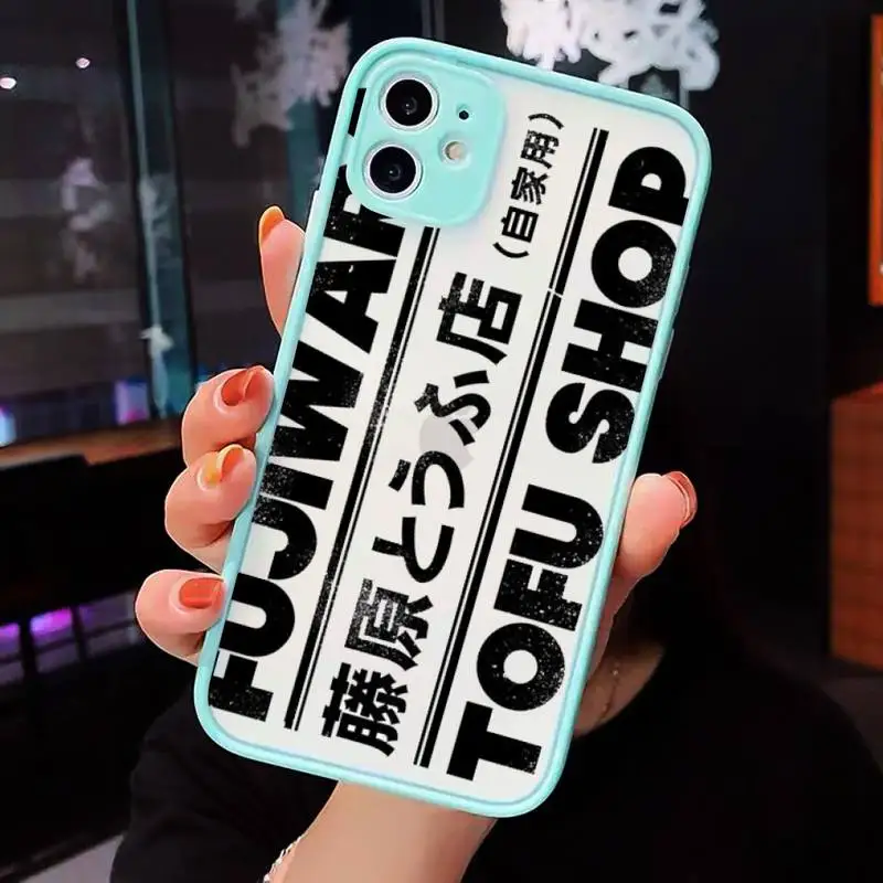 

Initial D car luxury Phone Cases shell matte transparent For iphone 7 8 11 12 plus mini x xs xr pro max cover
