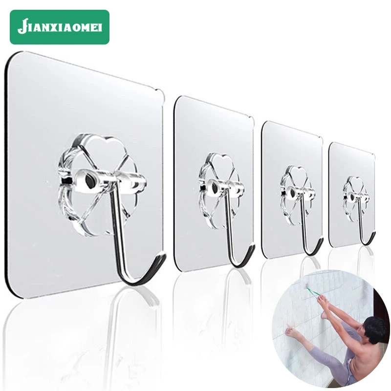 Прозрачные строительные крючки для дома кухни и ванной комнаты вешалка на