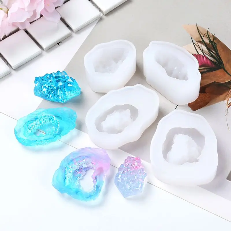 

DIY Crafts Epoxy Mold Jewelry Pendant Making Simulation Original Stone Crystal Cluster Silicone Mould