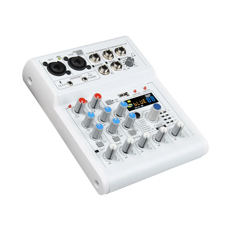 Мини-микшер E4 с фантомным питанием 4 канала usb-звуковая карта потоковый микшер