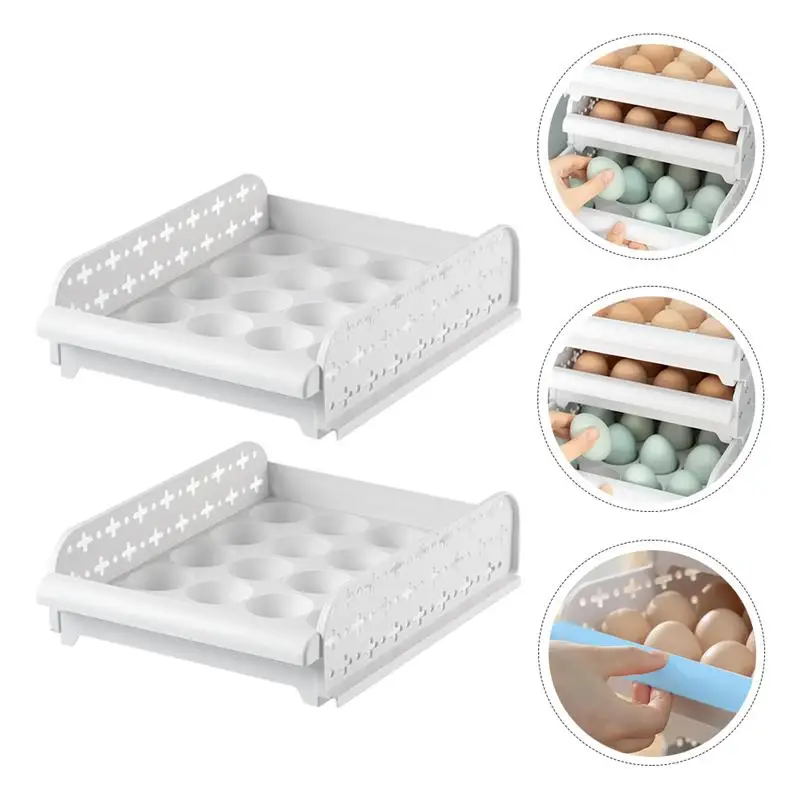 

2pcs Simple Nontoxic Durable Egg Holder Storage Case for Home Hotel Restaurant