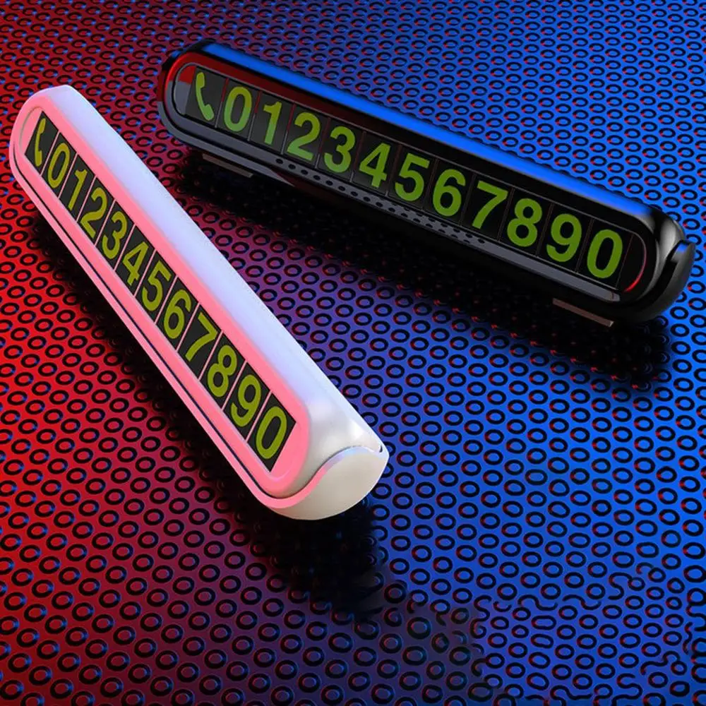 

Car Temporary Parking Sign Luminous Car Phone Number Sign Reversal Hidden Aroma Creative Parking Card