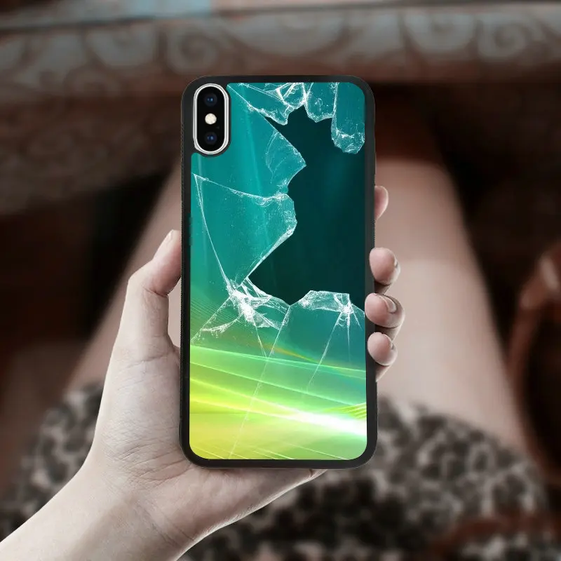 Модные сломанный экран для планшетов устройств iphone XS Max чехол в специальные чехлы