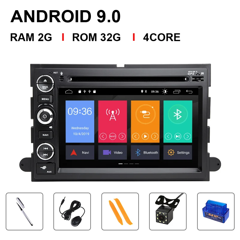 4 Core 32ROM OBD Cam DSP 8 core 2 Din Android 9 dvd-плеер автомобиля для Ford F150 F350 F450 F550 F250 Fusion Expedition Mustang Explorer Edge экран радио - Цвет: 4 Core 32ROM OBD Cam