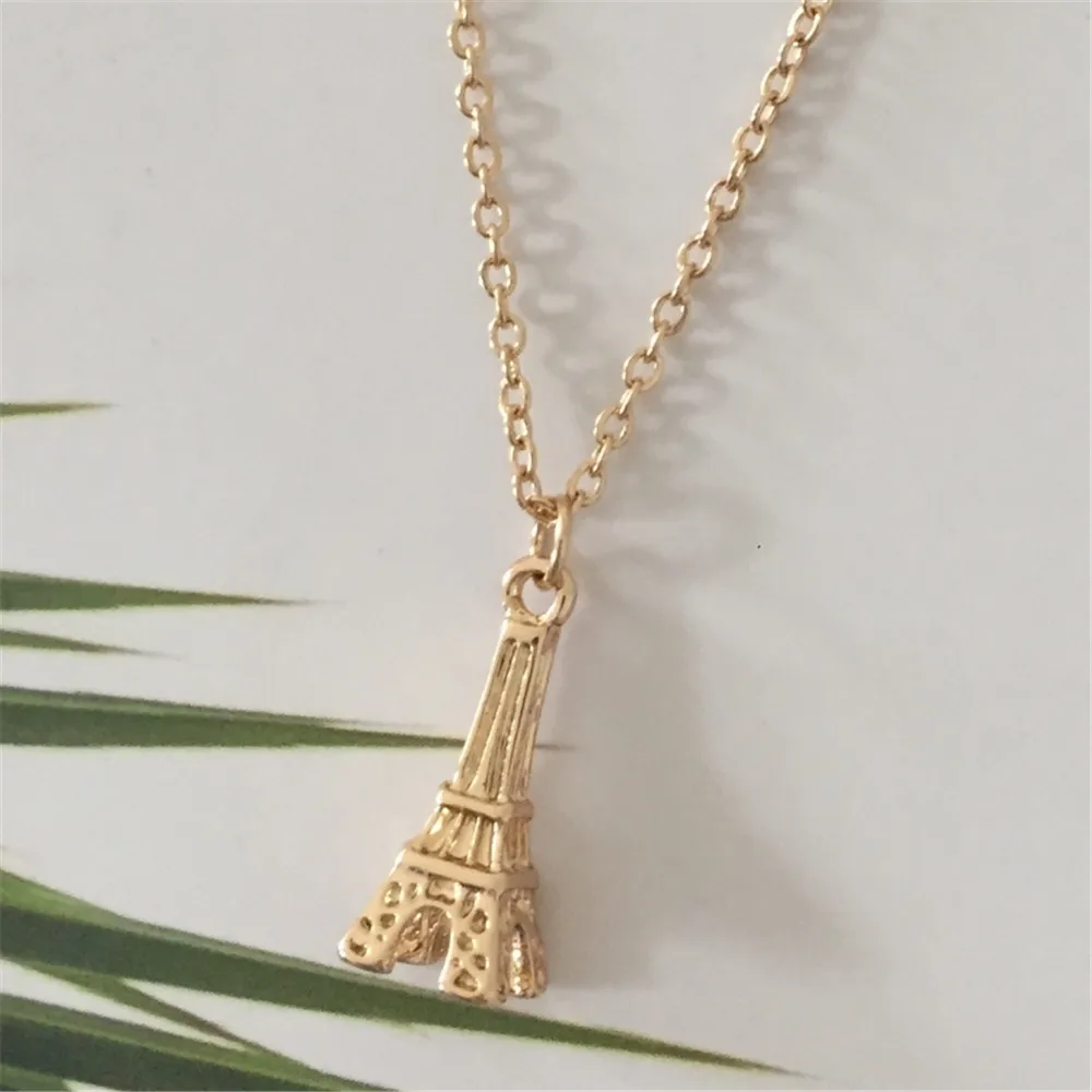 Новые модные ювелирные изделия золотой цвет маленький кулон Эйфелева башня