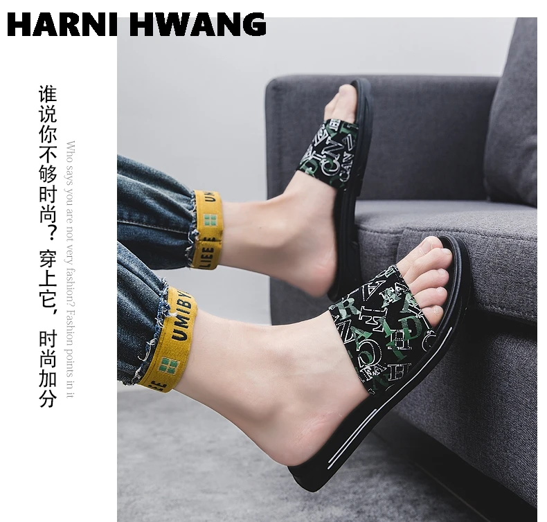 

2021 Breathable Home Casual Men'S Summer New EVA Lightweight Beach Non-Slip Waterproof Youth Graffiti Slippers