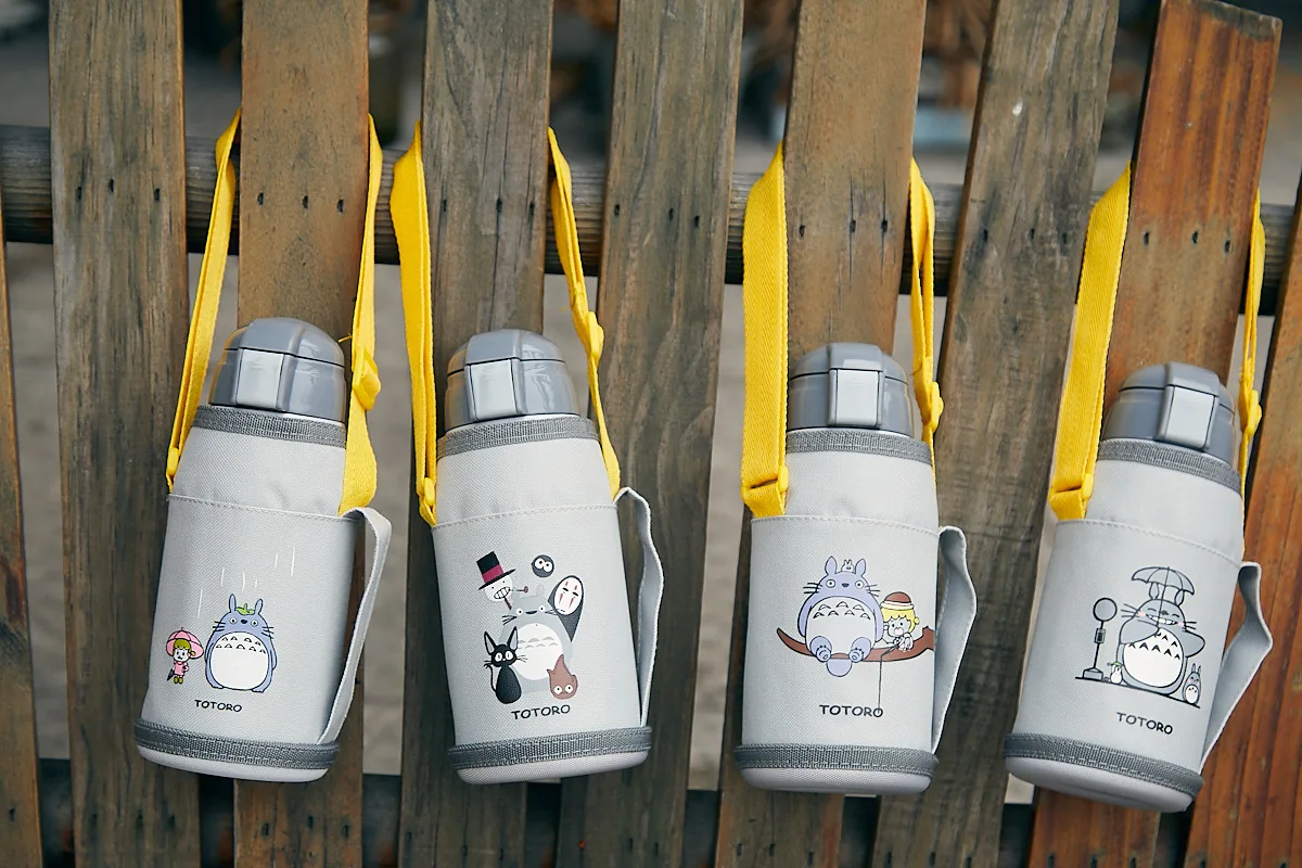 Oussirro 600 мл Totoro прекрасный термос милый детский термос с кружка с соломкой 304 термос из нержавеющей стали