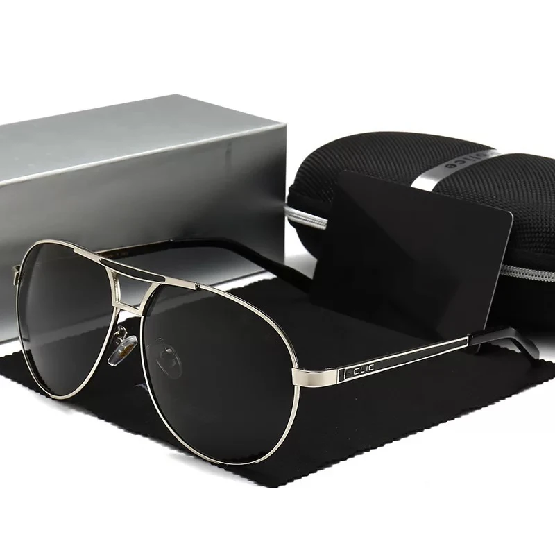 Модные новые поляризованные мужские солнцезащитные очки для вождения с большой