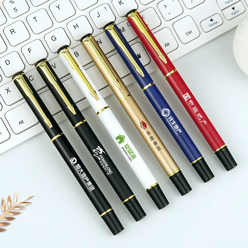 

100 шт. гелевые ручки с логотипом 0,5 мм лазерная гравировка под заказ логотип металлическая гелевая ручка Подарочная ручка в деловом стиле